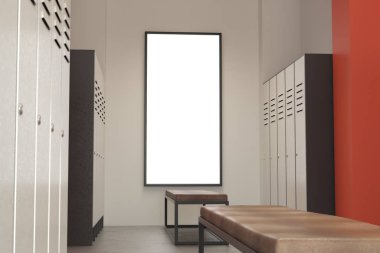 Modern yeşil soyunma odası ile bayrak