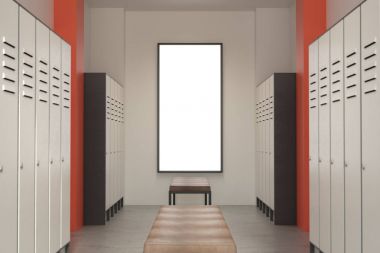 Tabela ile modern yeşil soyunma odası