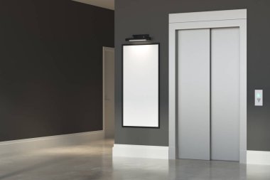 Asansör ve afiş yan ile iç 