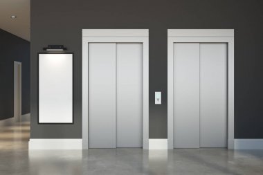 Asansör ve poster ön ile iç 