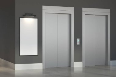 Asansör ve billboard tarafı ile iç 