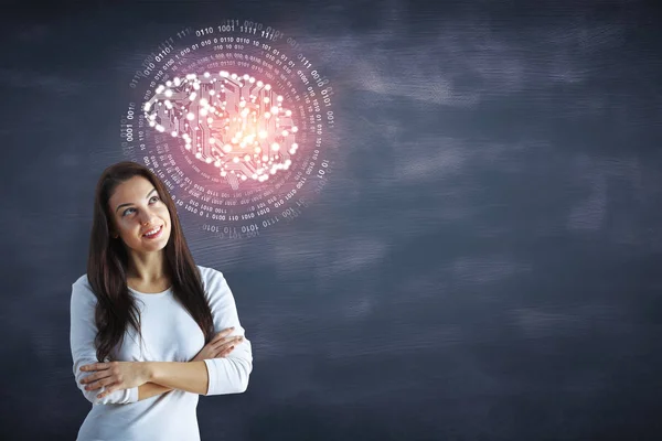 Mujer con cerebro artificial — Foto de Stock