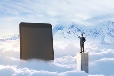 Soyut tablet vasıl görünen adam 