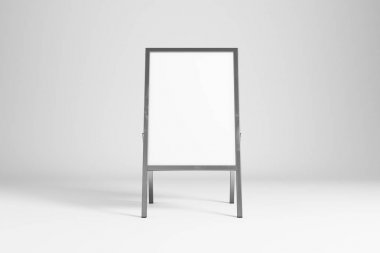 Boş beyaz sokak kürsüye gölgeli açık renkli. Reklam kavramı. Alay etmek yukarıya, 3d render 