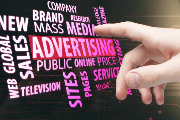 Διαφήμιση, μέσα ενημέρωσης και web έννοια — Φωτογραφία Αρχείου
