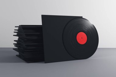 Siyah vinil kollu yığını 