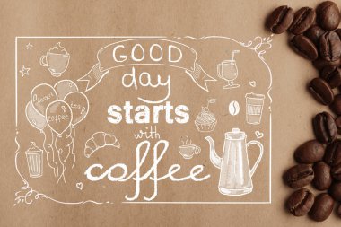 İyi günler kahve arka plan ile başlar 