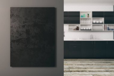 Boş billboard modern mutfak 