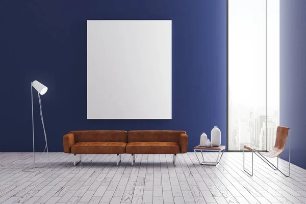 포스터와 현대 거실 — 스톡 사진