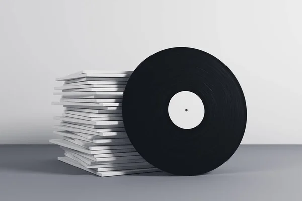 Empilement de manches en vinyle blanc — Photo