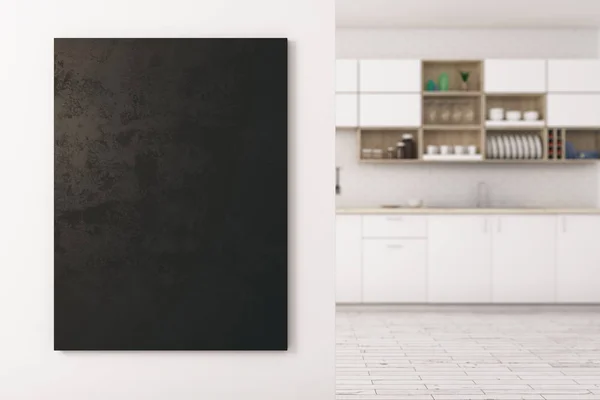 New kitchen with empty poster — Stock Photo, Image