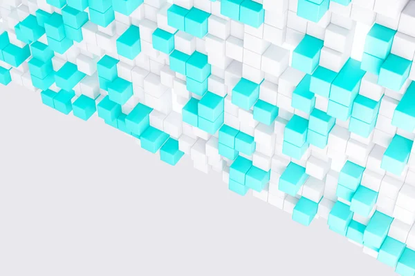 Licht blauwe kubus behang — Stockfoto