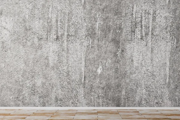 Interior de ladrillo abstracto con pared vacía y suelo de hormigón. Concepto de publicidad. Maquillaje, renderizado 3D —  Fotos de Stock