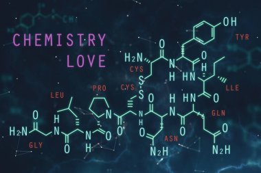 Kimyasal formül arka plan. Biyoloji kavramı. 3D render 