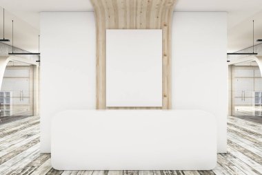 Boş beyaz tahta modern ön büro 