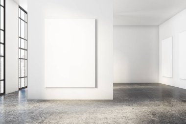 Parlak beton iç posteri ile 