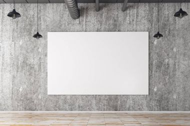 Boş posteri ile beton iç 