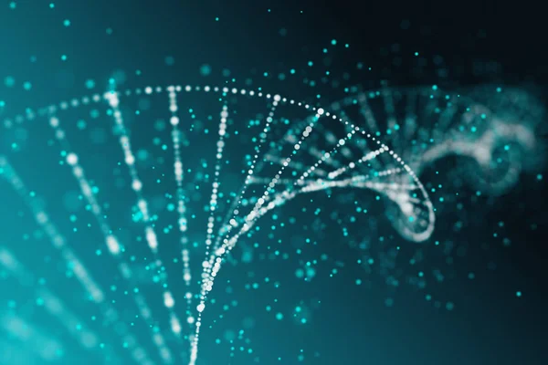 Antecedentes de ADN azul abstracto. Concepto de medicina. Renderizado 3D — Foto de Stock