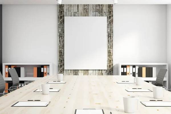 Konferensrum med tomma banner — Stockfoto