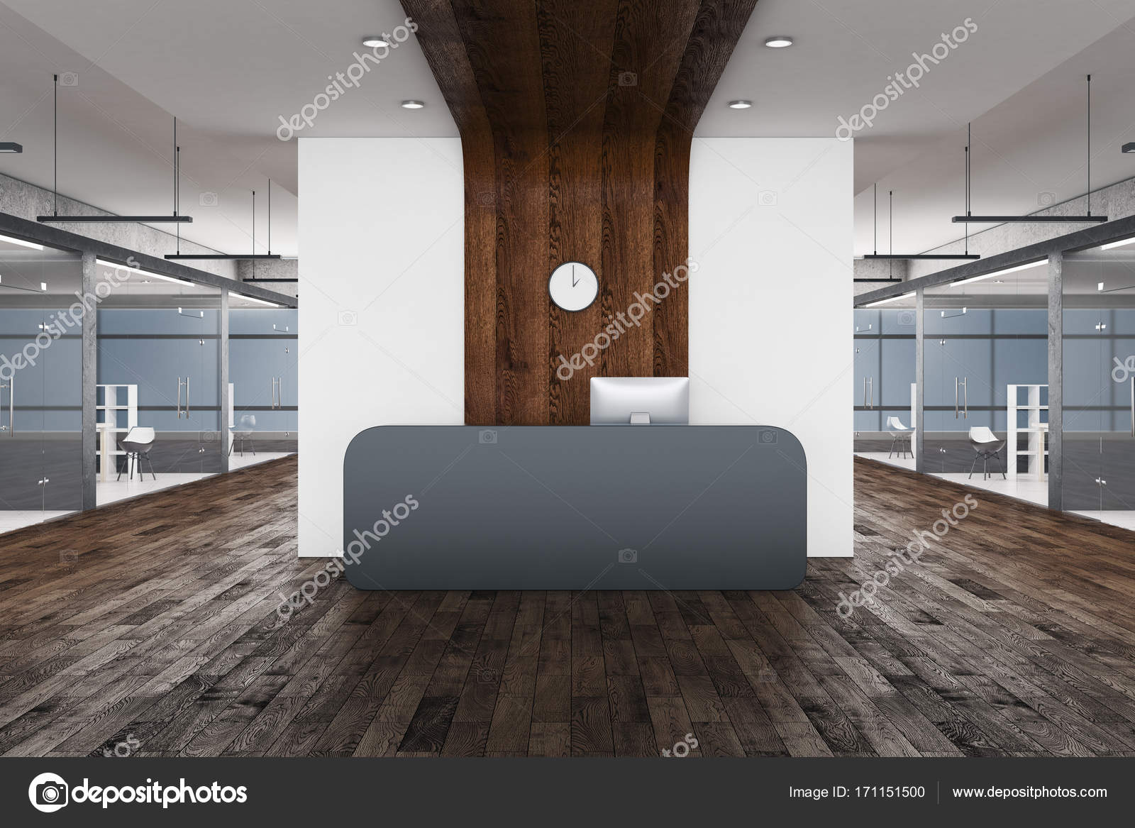 Modern Office Reception Front Stock Photo C Peshkova