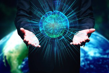 Soyut parlayan dijital dünya tutan işadamı