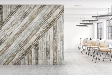 Office coworking içinde temiz duvar 