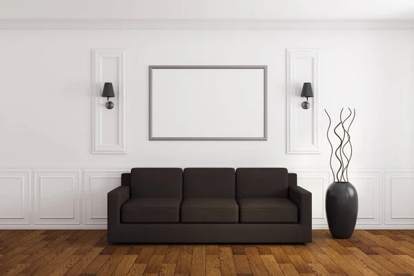 Moderne hvid stue - Stock-foto