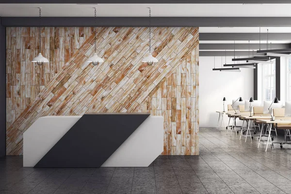 깨끗 한 벽과 현대적인 리셉션 — 스톡 사진