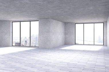 Boş duvar temiz oda