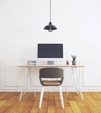 Basit beyaz iç işyerinde 