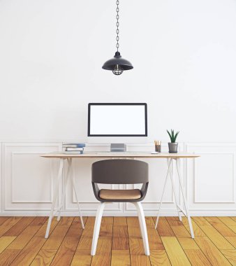 Çağdaş beyaz iç işyerinde 