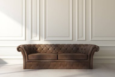 Kahverengi deri koltuk Klasik Oda 