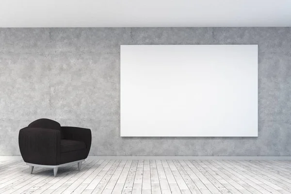 Modern living room with armchair and poster — Stock Photo, Image