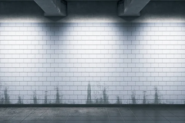 Estação de metro com parede vazia — Fotografia de Stock
