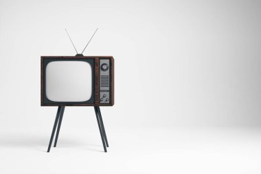 Whiite arka plan üzerinde eski Tv 