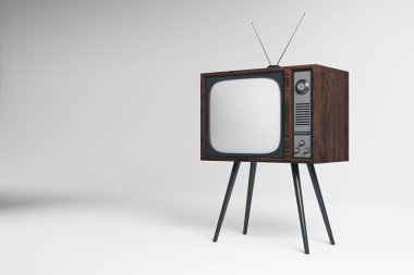 Whiite arka plan üzerinde eski Tv 