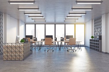 Modern coworking ofis Resepsiyon ile 