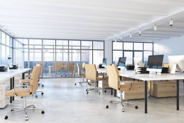 Şehir manzaralı modern ofis 