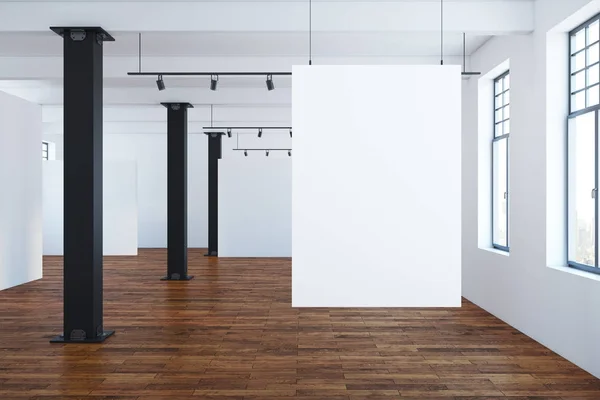 Interior limpo com cartaz vazio — Fotografia de Stock