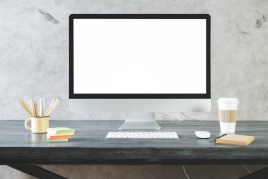 Temiz beyaz pc ekran ile yaratıcı Resepsiyon 