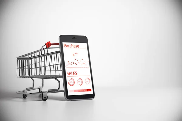 Achats en ligne et concept de e-shopping — Photo