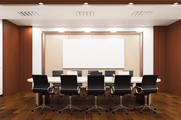 Современный конференц-зал с пустыми плакатами — стоковое фото
