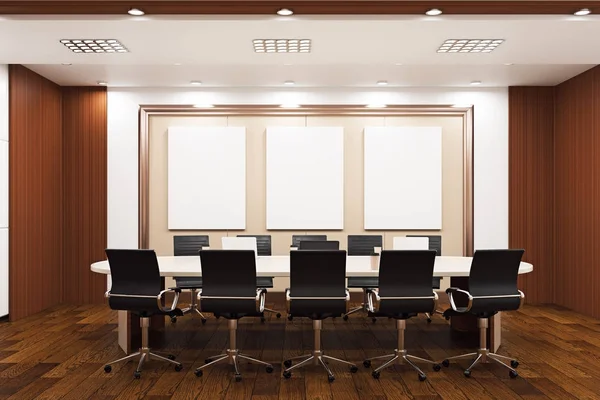 Modern conference room with empty billboards — Stock Photo, Image