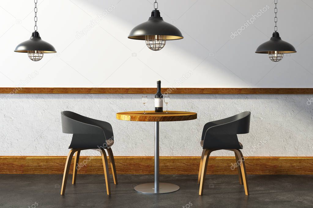 Bright cafe interior 