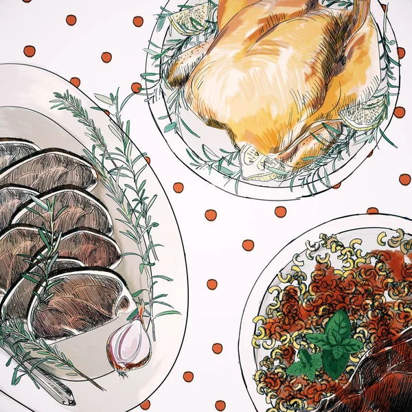 Christmas dinner texture — Stock Photo, Image