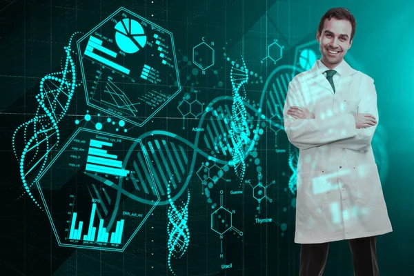 Doctor with medical hologram — Stock Photo, Image