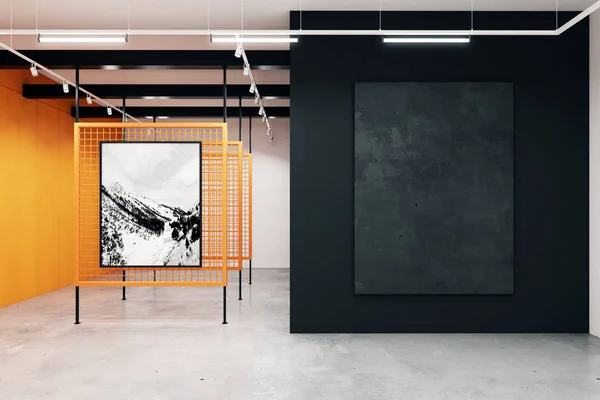 Zeitgenössische Galerie mit leerem Poster — Stockfoto