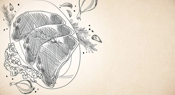 Eti biftek boşaltmak ile çizim