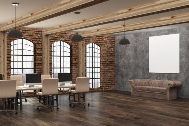 Boş posteri ile modern iç