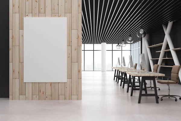 Office interior with empty poster — Stock Photo, Image